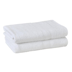 Fresh From Loom Luxury Edition Egyptian 100% Pure Cotton Bath Towel 1200 Gsm | High Water Heavy Soft Dual Stitched Bath Towel (White) - 2 Pcs