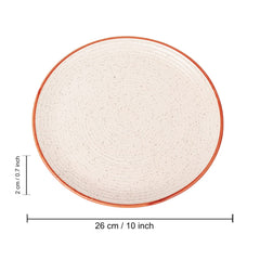 Studio Pottery Ribbed Ceramic Dinner Serving Plates Set Of 2 - Off White, Diameter: 10 Inches | Full Plates - Ceramic Platter - Fiesta Of Hope Collection