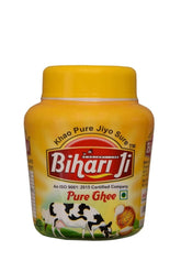 Premium Desi Ghee By Bihari Ji | Traditional Hand Churned Bilona Method Desi Ghee Perfect For Use Puja | (1 Litr) 33.8 Ounce | Jar Pack