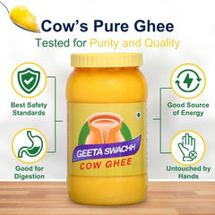 Organic Cow Desi Ghee By Geeta Swachh | Natural & Healthy Curd-Churned Desi Cow Ghee Good For Body Health | (2 Litre) 67.6 Ounce | Jar Pack
