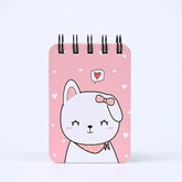 Spiral Pocket Notebook, Cute Mini Notepad, Handy Notebook For School (Cat) Pack Of 1