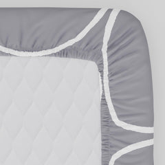 1 Fitted Single Bedsheet Cotton With 1 Pillow Cover - 36 X 78 Inches, Grey | Elegant Printed Bedding Set For Daily Use | 144 Thread Count