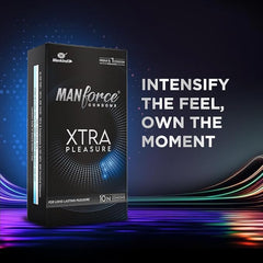 Manforce Xtra Pleasure Xtra Dotted Climax Delay Condoms, Unflavoured, 10 Pcs (Pack Of 8)