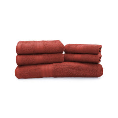 Sassoon Anatolia Bath + Hand & Face Towel 1200 Gsm (Rust) - Pack Of 5