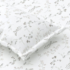 Queen Size Pure Cotton Bedsheet With 2 Pillow Covers | 90 × 100 Inches, White & Brown | Soft Breathable Floral Design Bedding | Comfortable Sleep All Year