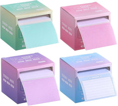 4 Sticky Notes Roll Tape With Pull Out Dispenser Boxes, 1024 Sheets Sticky Notes Pads (4 Colors)