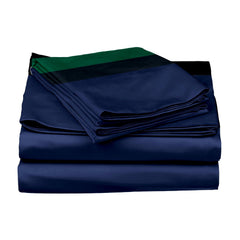 Super King Bedsheet With 2 Pillow Covers & Comforter - 108 X 108 Inches, Navy & Green | Hypoallergenic, Breathable, Gentle On Skin & Hair, Fade & Wrinkle Resistant, Wedding Gift For Couples