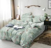 1 Flat Bedsheet For King Size With 2 Pillow Cover + Comforter - 90 X 100 Inch, Mint Green | Super Soft Glace Cotton - 4 Pcs Bedding Set | Perfect Gifts Set Wedding, Anniversary