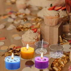 ACRYLIC CUPS HOLDERS TEALIGHT CANDLE | 52 GM VOTIVE CANDLE PACK OF 50