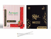 Aarogyam Herbals Pack Of 2 Flavours 100% Tobacco & Nicotine Free Cigarette For Relieve Stress & Mood Enhance Product Relax Regular, Strawberry - 10 Sticks X 2 Packets