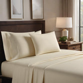 1 Bedsheet, 1 Fitted Sheet, Elastic With 2 Pillow Covers - King Size - 78 X 80 Inches, Ivory | 100% Egyptian Cotton For Premium Quality & Softness