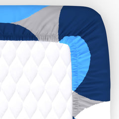 Bedsheets For King Size Bed Cotton With 2 Pillow Covers - 72 X 78 Inches, Blue & Grey | All Around Elastic Fitted | Long Lasting & Soft To Touch