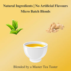 San-Cha Ginger Green Tea - 25 Silky Tea Bags | Sweet Zingy & Refreshing Detox Tea - Environment Friendly & Made In Corn Fiber | Low Caffeine, Low Bitterness