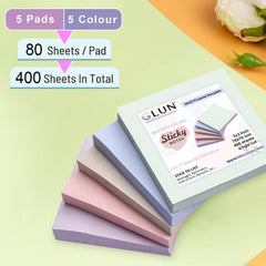 Sticky Notes 400 Sheets Cube (4 Colors X 100 Sheets Each) | Ideal For School, Office & Home