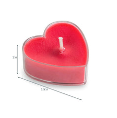 TEALIGHT CANDLES | HEART SHAPE ROSE FRAGRANCE BURNING TIME 5 HOURS PACK OF 10