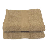 Patpug 100% Indian Ultra Soft Cotton Hand Towel 500 Gsm | For Gym, Workout, Yoga, Wash Basin (Sepia Brown) -2 Piece