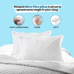 Microfiber Bed Pillow, Ultra Soft Bed Pillows For Side, Front & Back Sleepers - 60.96 L X 40.64 W X 12.7 H | Hotel Flange Pillows For Sleeping - White, Luxurious Pillow For Bed - Set Of 1