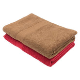 PatPug 100% Indian Ultra Soft Cotton 450 Gsm Bath Towel Large Bath Towel | Highly Absorbent Quick Drying Durable Towel For Men, Women & Kids (Ruby Red & Coffee Brown)