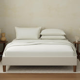 100% Cotton Plain Bedsheet Set With 4 Pillow Covers - 108 X 108 Inches, White | 400 Thread Count - Gift For Weddings Or Anniversary King Size Bedsheet