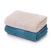 Mush Hearth & Haven Bamboo Large Size Bath Towels 900 Gsm | Bamboo Bath Towel Soft, Highly Absorbent & Quick Dry (Teal & Slate Grey) - Pack Of 2