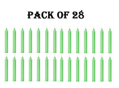 GREEN ESPECIALLY MEANT HEALING STICK CANDLES | RITUAL CANDLES PACK OF 28