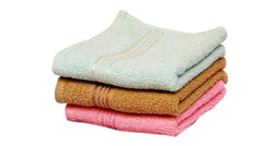 Space Fly Soft Cotton Face Towel 450 Gsm | Absorbent Washcloths & Handkerchief Set For Home, Gym & Baby Care (Multicolor) - Set Of 3