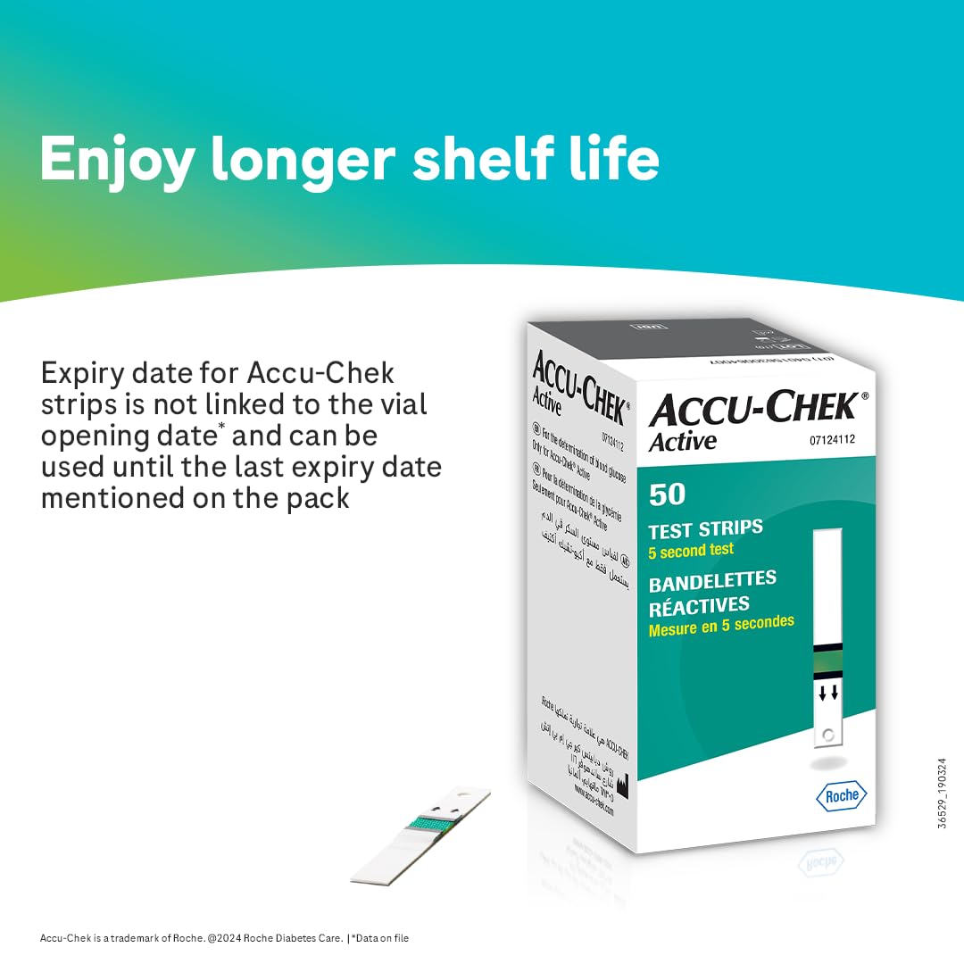 Accu-Chek Active Blood Glucose Glucometer Kit With Vial Of 10 Strips, 10 Lancets And A Lancing Device Free For Accurate Blood Sugar Testing Accu-Chek Active Blood Glucose Glucometer Kit With Vial Of 10 Strips, 10 Lancets And A Lancing Device Free For Accurate Blood Sugar Testing