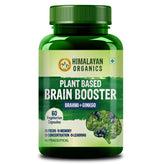 Himalayan Organics Plant Based Brain Booster Supplement With Ginkgo Biloba & Brahmi, Healthy Brain, Stress Relief, Improve Focus | 60 Veg Capsules 100gm 0.2lbs