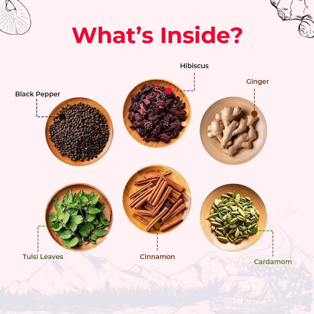 Blue Tea Detox Kahwa Hibiscus Flower Tea - 30 Pyramid Tea Bags | Detox Blend Improves Immunity - Caffeine Free, No-Additives, Non GMO | Plant Based Tangy Taste - Zipper Pack Blue Tea Detox Kahwa Hibiscus Flower Tea - 30 Pyramid Tea Bags | Detox Blend Improves Immunity - Caffeine Free, No-Additives, Non GMO | Plant Based Tangy Taste - Zipper Pack