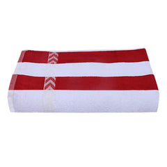 Kuber Industries Cotton Bath Towel 400 Gsm | Microfiber Antibacterial Bath Towel For Man Towel | CTKTC13624 (Red & White)- Pack Of 2