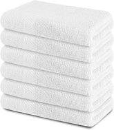 Cottontail Offerings Cotton Hand Towels 900 Gsm | Ultra-Soft & Absorbent Wash Basin Wipe Napkins For Bathroom (Pack Of 6) - White