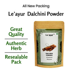 Le'ayur Dalchini (Cinnamon) Powder, 100% Veg & Natural Herbs, Free From Any Additive Or Preservative | 100gm 0.2lbs