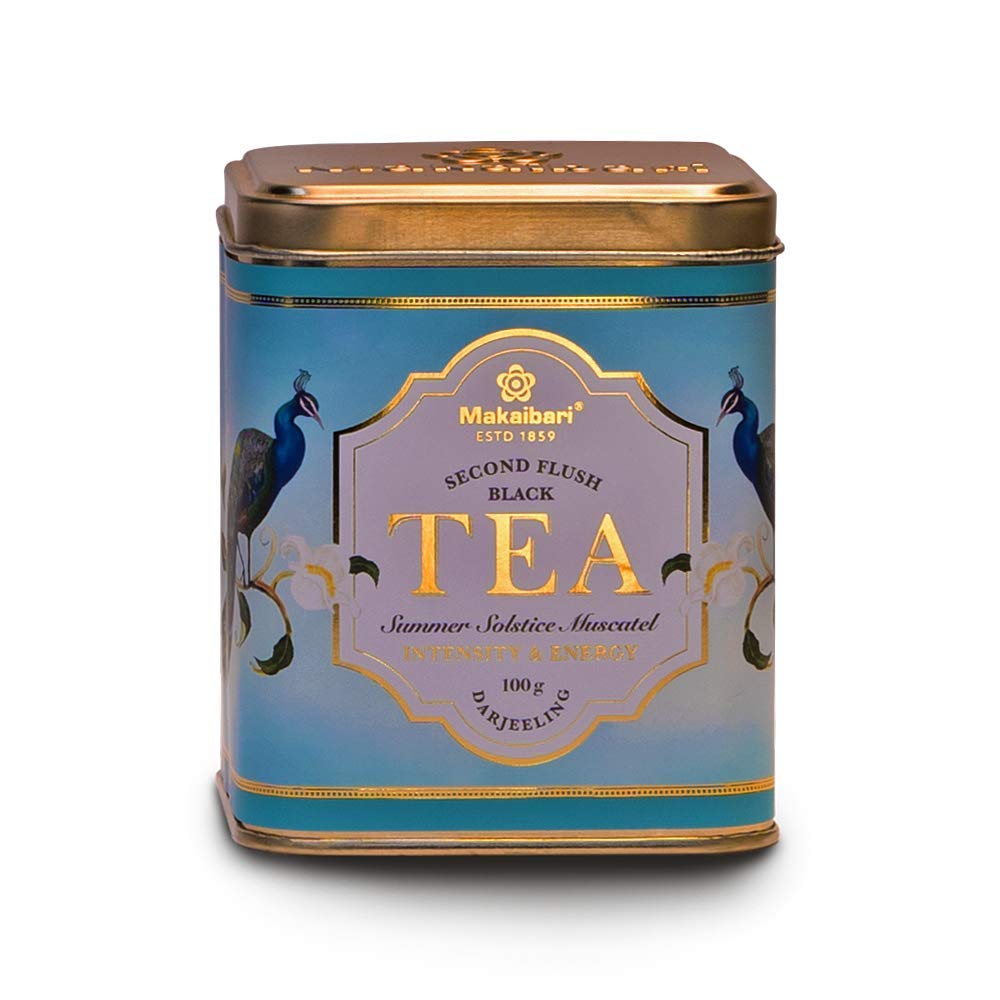 Makaibari Summer Solstice Muscatel Darjeeling Black Tea - 100gm Tin Caddy, 3.5 Ounce | Second Flush Black Tea - 100% Darjeeling Long Leaf Tea