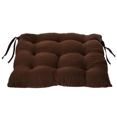 Chair Cushion Pad, Soft & Comfortable Sitting, Chair Pad - Brown | Microfiber Square Chair Pad With Ties | Chair Seat Cushion For Office & Home | Furniture Cushion, Washable - Pack Of 4