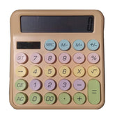 Mastano Desktop Cute Calculator -12 Digit large Display | Big Buttons | Solar Power |aesthetic Candy Color | For Office, School, Home Peach