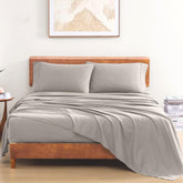 100% Organic Cotton Bedsheet For Double Bed With 2 Pillow Covers | 90 X 100 Inches, Silver | Soft & Comfortable Fabric, Machine Washable