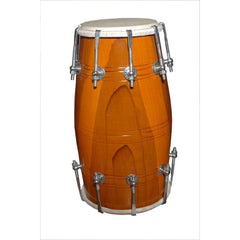 Handmade Wooden Screw Fitted Dholak, Brown - Indian Folk Musical Instrument Drum Nuts N Bolt | Nickel Plated Bolts & Nuts