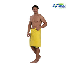 Softspun Microfiber Bath Towel 221 Gsm | Ultra Absorbent Super Soft & Lightweight Quick Drying For Men & Women Daily Use Large Size Towel (Yellow)