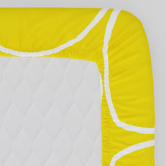 King Size Bedsheet For Double Bed With 2 Pillow Cover - 72 X 78 Inches, Yellow & White | Perfect For Lifestyles & Everyday Use | 144 Thread Count