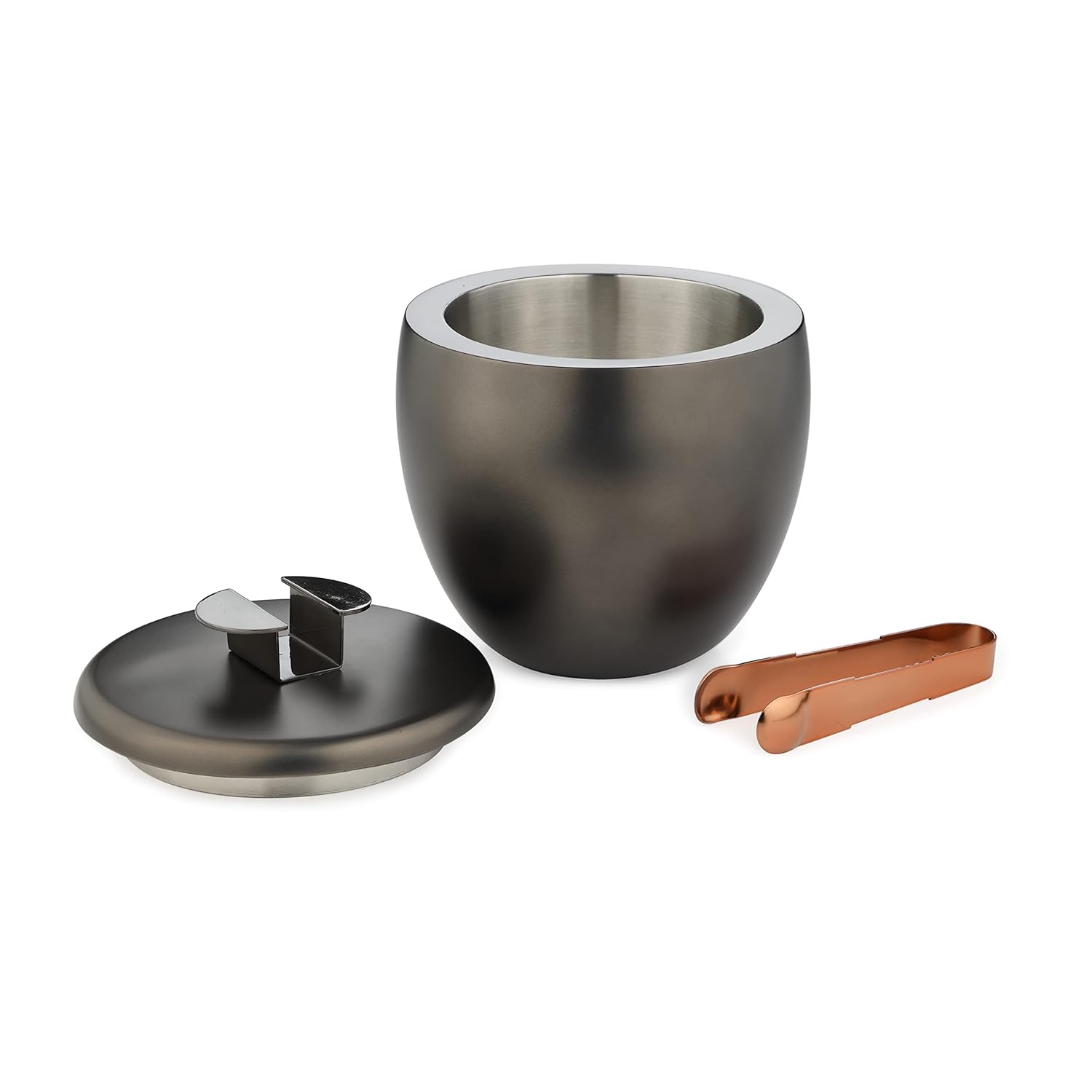 Designer Grey Stainless Steel Ice Bucket With Lid - Urban Series | Gloss Mirror Polis, Cityscape Pattern - Ice Cube Storage Box | Great Bar Tools Accessories Designer Grey Stainless Steel Ice Bucket With Lid - Urban Series | Gloss Mirror Polis, Cityscape Pattern - Ice Cube Storage Box | Great Bar Tools Accessories