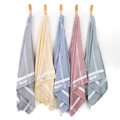 Thirsty Towel Cotton Bath Towel 400 Gsm | Super Soft & High Absorbency Towels, Quick Dry Bath Towels Large Size Pack Of 2 (Red & Green)