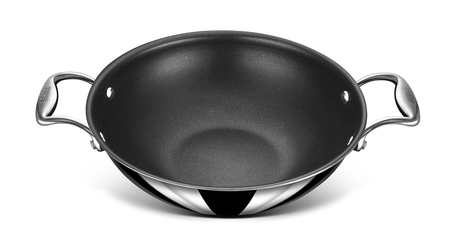 Artisan Triply Stainless Steel Nevrstick Kadhai With Lid 26 Cm, 3.3 Liters - Serves 6 People Artisan Triply Stainless Steel Nevrstick Kadhai With Lid 26 Cm, 3.3 Liters - Serves 6 People