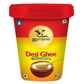 100% Natural Desi Ghee By Ayufarms | High In Energy & Vitamin A Flavor Curd Cultured & Churned Ghee Perfect For Parathe | (500ml) 16.9 Ounce | Bucket