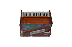 Musical Instrument Harmonium With Full Wooden Top Cover - 29 Keys, 7 Part Bellow, Two Reeds (Base- Male), 4 Stoppers