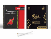 Aarogyam Herbals Pack Of 2 Flavours 100% Tobacco & Nicotine Free Cigarette For Relieve Stress & Mood Enhance Product Relax Regular, Watermelon - 10 Sticks X 2 Packets