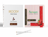 Aarogyam Herbals Pack Of 2 Flavours 100% Tobacco & Nicotine Free Cigarette For Relieve Stress & Mood Enhance Product Strawberry, Moody Clove Flavour - 10 Sticks X 2 Packets