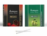 Aarogyam Herbals Pack Of 2 Flavours 100% Tobacco & Nicotine Free Cigarette For Relieve Stress & Mood Enhance Product Green Apple, Sweet Supari - 10 Sticks X 2 Packets