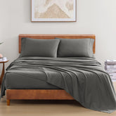 1 Elastic Fitted Bedsheet For Super King Size & 2 Pillow Cover - 72 X 78 Inches, Charcoal | Durable & Fade Resistant | Pure Comfort Of Organic Cotton