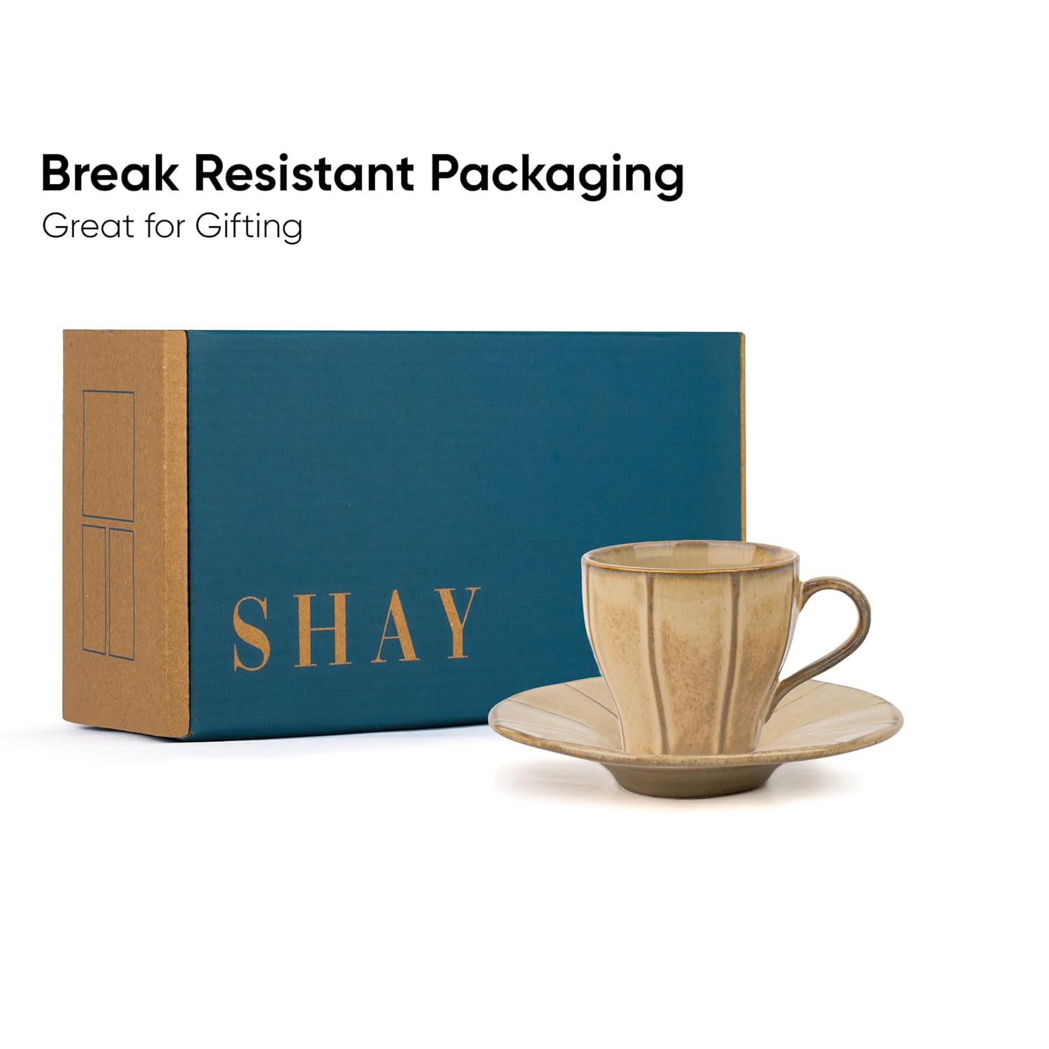 Ceramic Line Cup & Saucer Set Of 6 - Beige, 180ml Each | Cup Saucer Set - 6 Cups + 6 Saucers | Glossy Finish Tea Set - Ceramic Tea Cup & Saucer Set Ceramic Line Cup & Saucer Set Of 6 - Beige, 180ml Each | Cup Saucer Set - 6 Cups + 6 Saucers | Glossy Finish Tea Set - Ceramic Tea Cup & Saucer Set