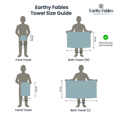 Earthy Fables Premium Bath Towel 600 Gsm | 100% Combed Cotton Ultra Soft, Quick Dry & Highly Absorbent For Home, Travel & Acne-Prone Skin, 140 X 70 Cm (Aqua)